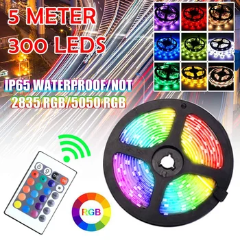 5M 2835/5050 RGB LED Strip Lights IP65 Waterproof/Non-waterproof 300 LEDS with 24 Keys Remote Control + IR Receiver
5M 2835/5050 RGB LED Strip Lights IP65 Waterproof/Non-waterproof 300 LEDS with 24 Keys Remote Control + IR Receiver