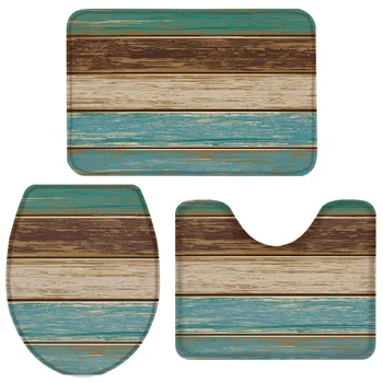 3 Pieces Bathroom Set Retro Wood Grain Texture Bath Set Toilet Cover Mat Pedestal Rug Non-Slip Bathroom Rug Set
3 Pieces Bathroom Set Retro Wood Grain Texture Bath Set Toilet Cover Mat Pedestal Rug Non-Slip Bathroom Rug Set
