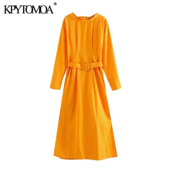 KPYTOMOA Women 2020 Chic Fashion Office Wear With Belt Midi Dress Vintage High Collar Long Sleeve Female Dresses Vestidos Mujer
KPYTOMOA Women 2020 Chic Fashion Office Wear With Belt Midi Dress Vintage High Collar Long Sleeve Female Dresses Vestidos Mujer