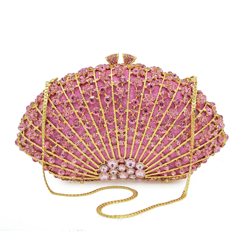Shell Design Bridal Metal Clutch Floral Rose Bag Women Crystal Gold Evening Bag Wedding Party Handbags Purse Lady Diamond Rhines
Shell Design Bridal Metal Clutch Floral Rose Bag Women Crystal Gold Evening Bag Wedding Party Handbags Purse Lady Diamond Rhines