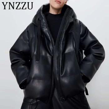 YNZZU 2019 Winter Thick Women Hooded PU Parkas Faux Leather Jacket Female Outwear Casual Oversized Cool Cotton Coat A1357
YNZZU 2019 Winter Thick Women Hooded PU Parkas Faux Leather Jacket Female Outwear Casual Oversized Cool Cotton Coat A1357