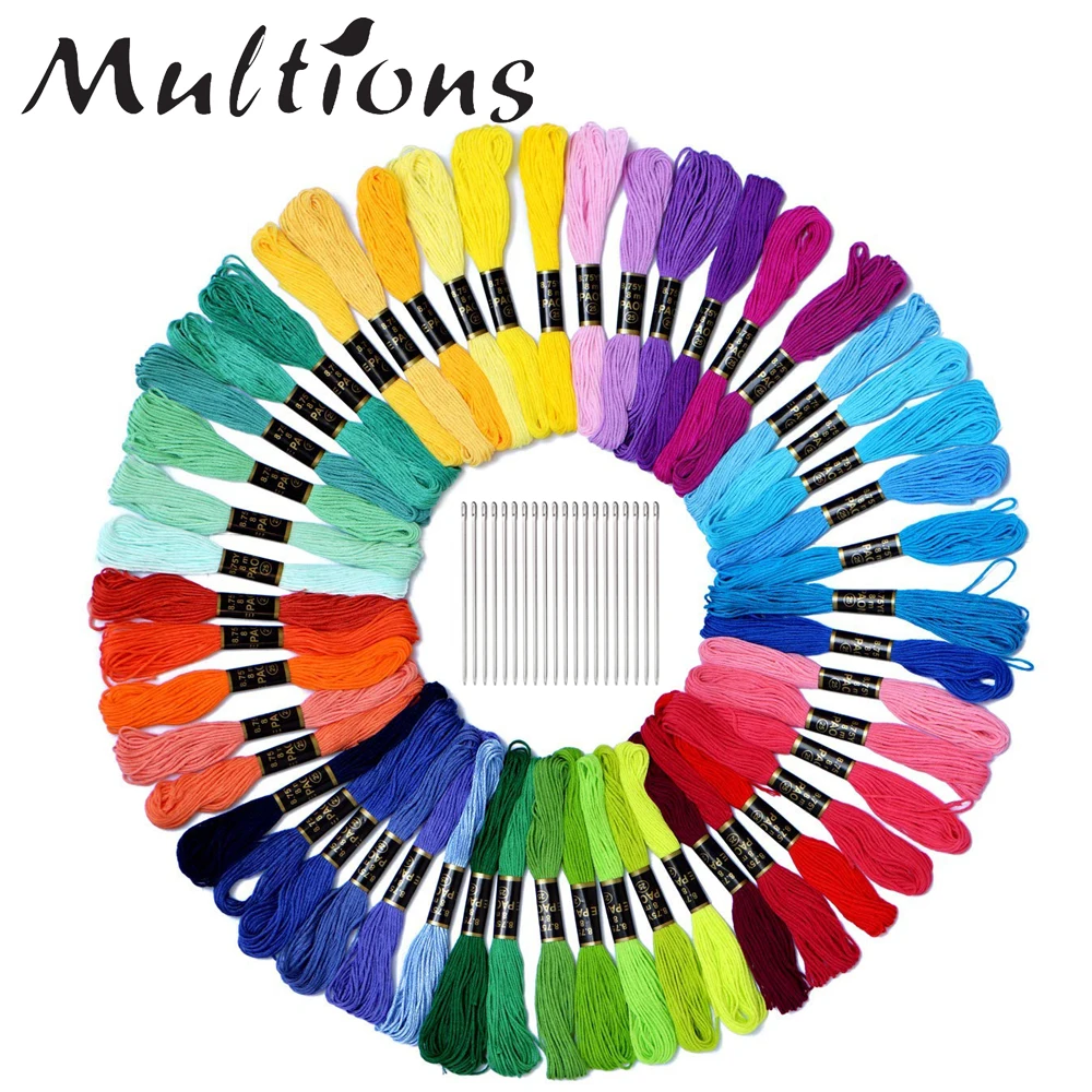 50 Skeins Embroidery Floss with 20pcs Needles Friendship Bracelets Cross Stitch Threads Needlework Cross Stitch Tool Kit
50 Skeins Embroidery Floss with 20pcs Needles Friendship Bracelets Cross Stitch Threads Needlework Cross Stitch Tool Kit
