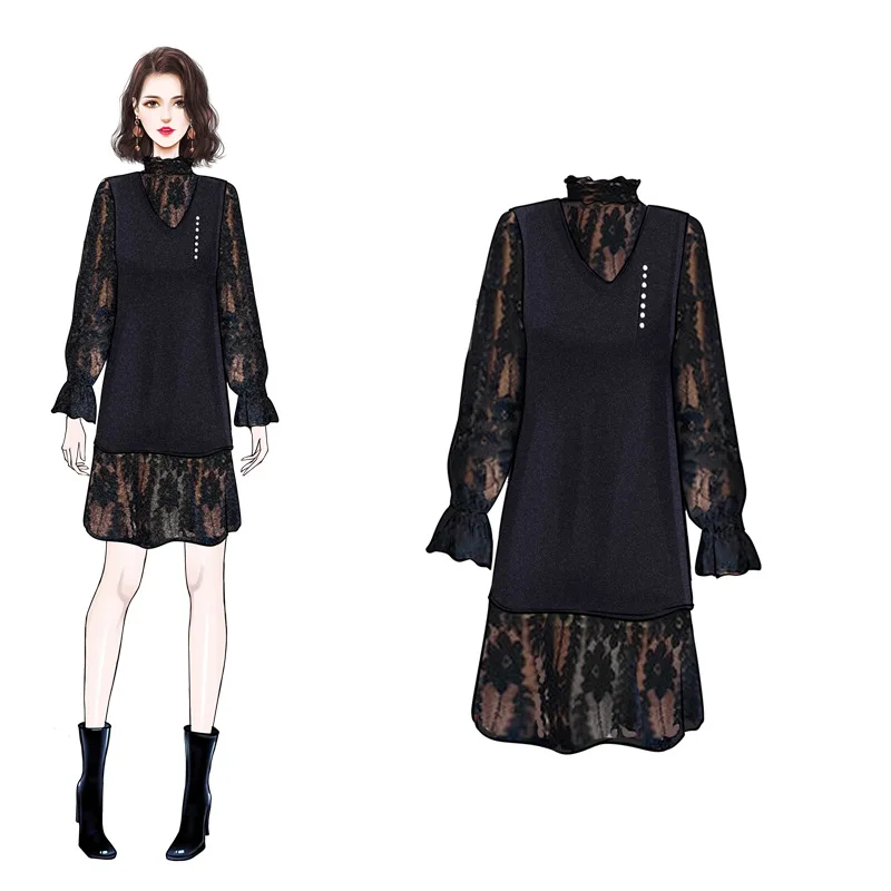 2019 Spring New Style Fashion Large Size Dress Fat Mm Solid Color Slimming Lace Dress + Vest Suit Two-Piece Set
2019 Spring New Style Fashion Large Size Dress Fat Mm Solid Color Slimming Lace Dress + Vest Suit Two-Piece Set