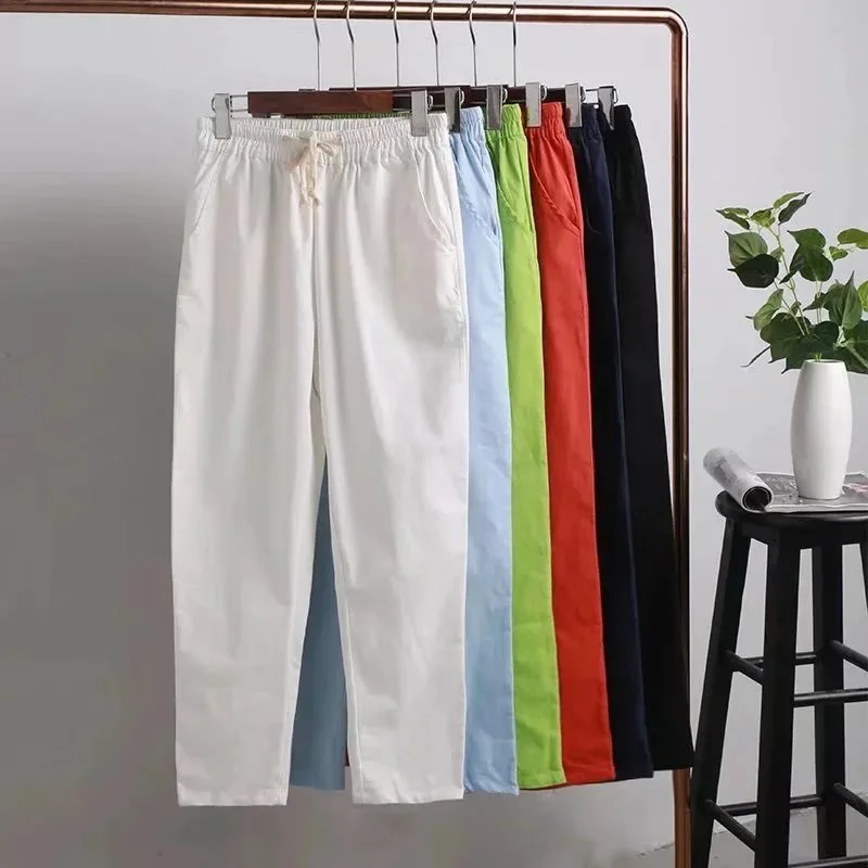 Plus Size 2020 Fashion Spring Summer Skinny Women Candy Colors Loose Pencil Pants Cotton Linen Pocket Elastic Waist Trousers
Plus Size 2020 Fashion Spring Summer Skinny Women Candy Colors Loose Pencil Pants Cotton Linen Pocket Elastic Waist Trousers