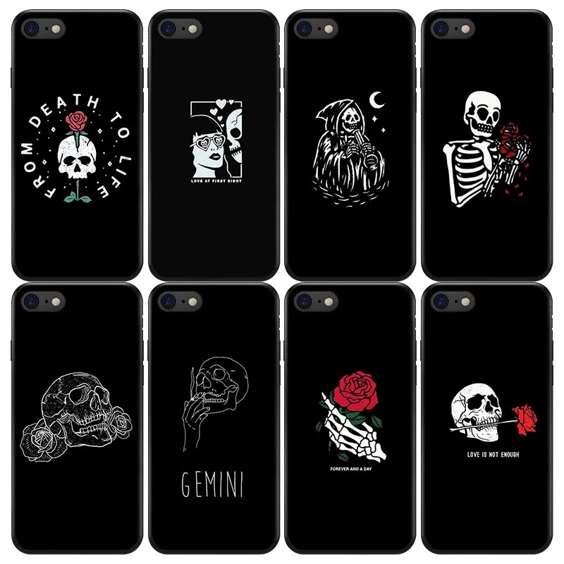 JAMULAR Cool Skull Rose Fitted Case For iPhone 7 XS MAX XR X 8 6 6s Plus Flower Black Silicone Soft Phone Cover Fashion Fundas
JAMULAR Cool Skull Rose Fitted Case For iPhone 7 XS MAX XR X 8 6 6s Plus Flower Black Silicone Soft Phone Cover Fashion Fundas