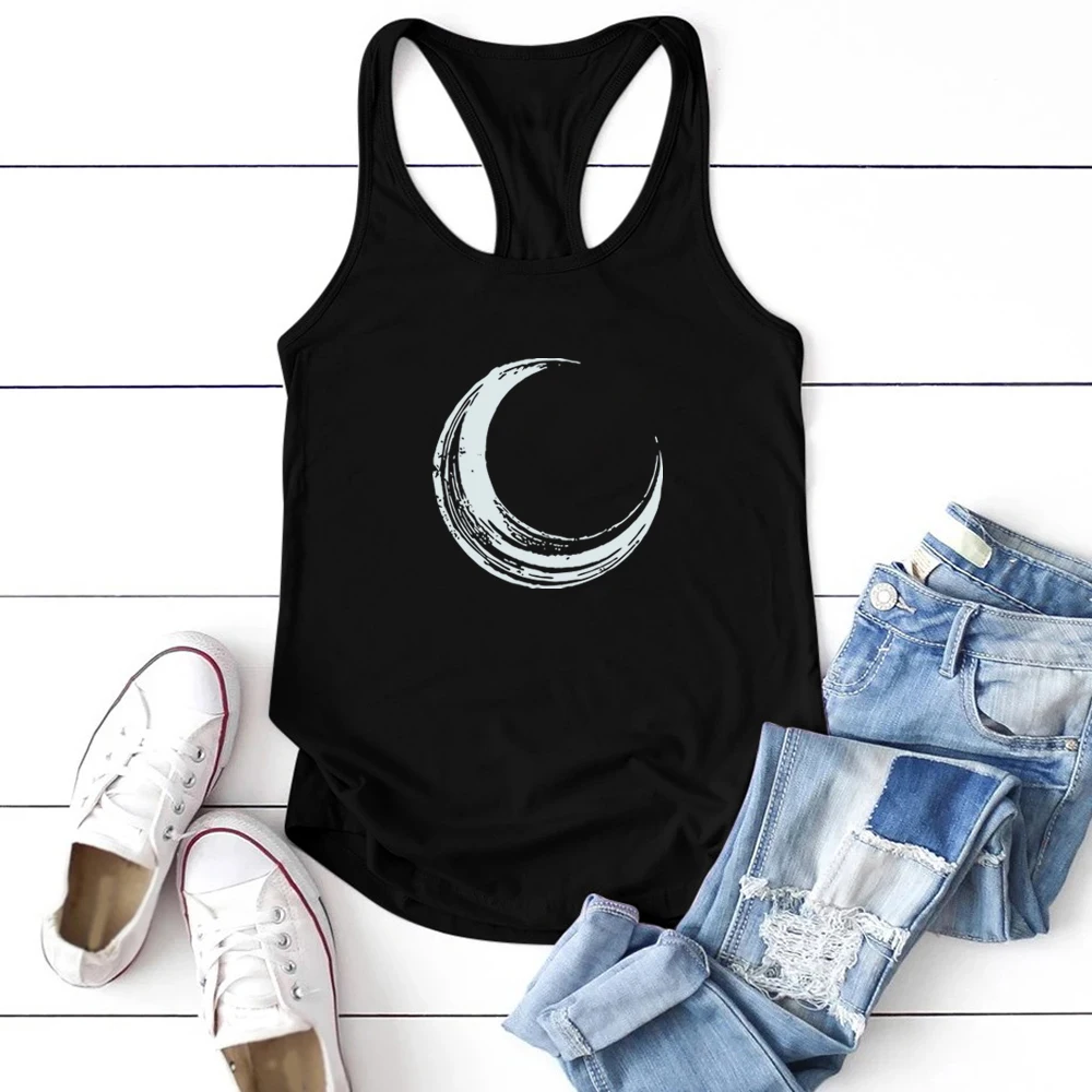 Summer Casual Women Tank Top Moon Printed JKP4762