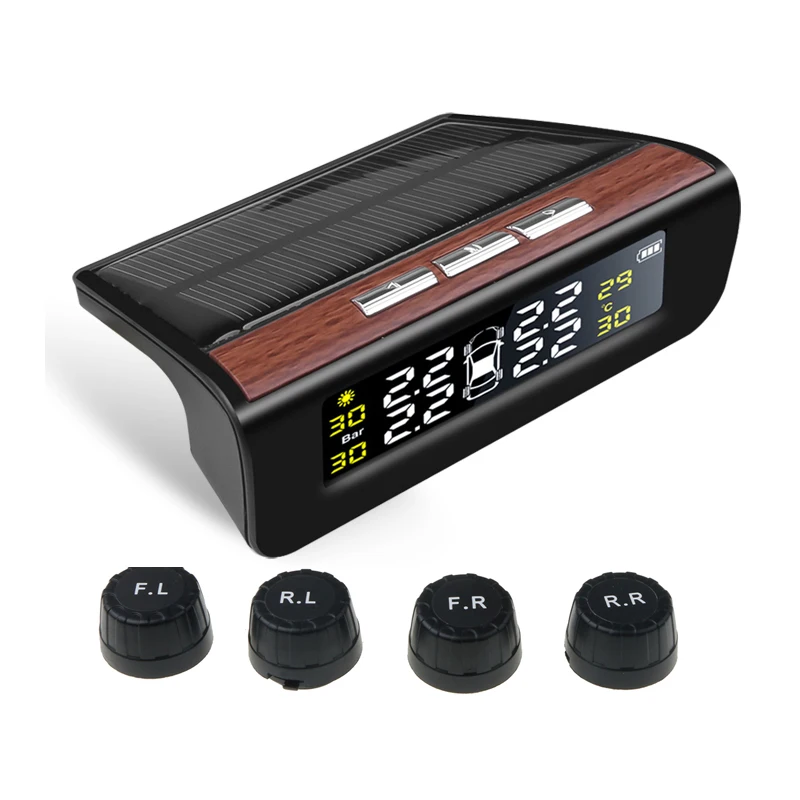TPMS Car Tire Pressure Alarm Monitor System Real-time Display Attached to glass wireless Solar power tpms with 4 sensors
TPMS Car Tire Pressure Alarm Monitor System Real-time Display Attached to glass wireless Solar power tpms with 4 sensors