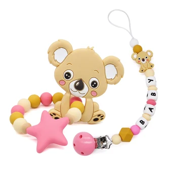Yellow Koala Shape Pacifier Clips Pacifier Holder With Animal Teether Pendants For Baby Infant Chew Leash Nipple Holder Teether
Yellow Koala Shape Pacifier Clips Pacifier Holder With Animal Teether Pendants For Baby Infant Chew Leash Nipple Holder Teether