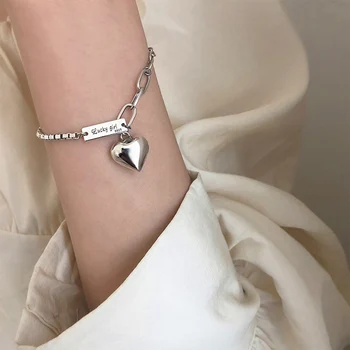 XIYANIKE 925 Sterling Silver LOVE Heart Pendant Bracelet for Women Trendy Thai Silver English Letter Tag Party Jewelry Gifts
XIYANIKE 925 Sterling Silver LOVE Heart Pendant Bracelet for Women Trendy Thai Silver English Letter Tag Party Jewelry Gifts