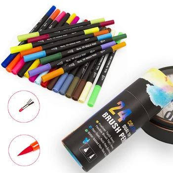24PCS Colors FineLiner Drawing Painting Watercolor Dual Tip Brush Pen Calligraphy Sketching Pen
24PCS Colors FineLiner Drawing Painting Watercolor Dual Tip Brush Pen Calligraphy Sketching Pen