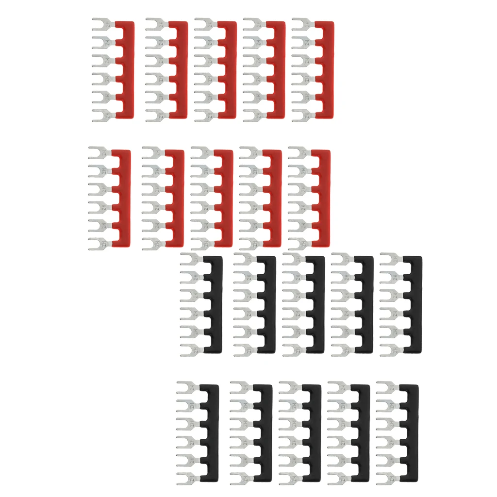 10x Fork Type Pre Insulated Terminal Block Barrier Jumper Strip 6 Positions, Easy to Install 10x Fork Type Pre Insulated Terminal Block Barrier Jumper Strip 6 Positions, Easy to Install