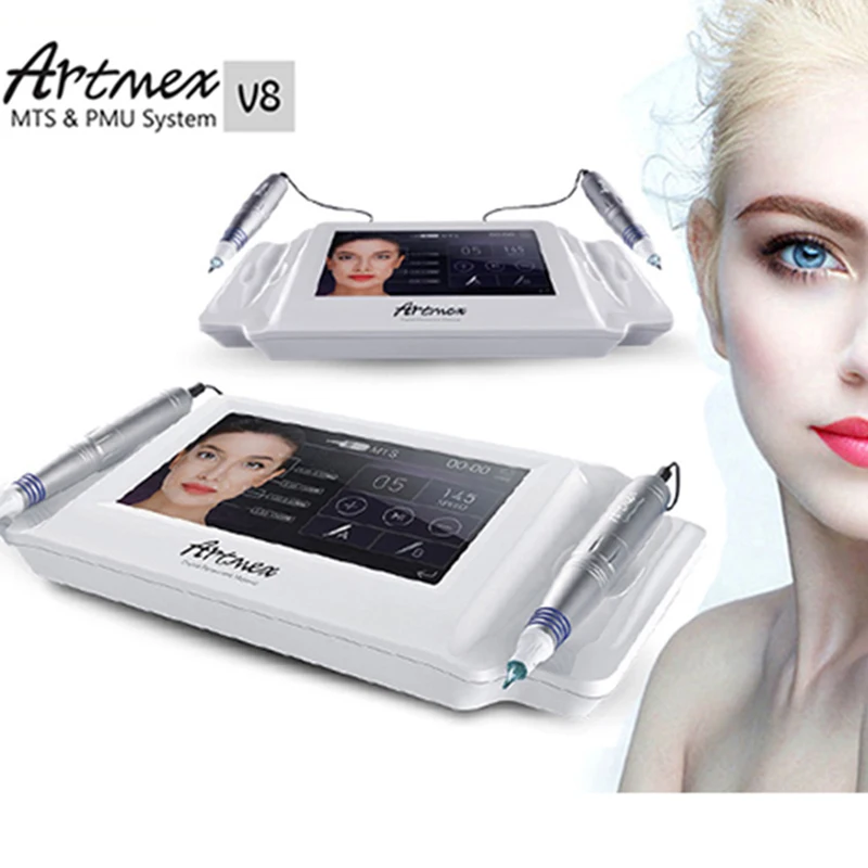 

Dropshipping Artmex V8 Permanent Makeup Tattoo Machine Digital Electric Eye Brow Lip Rotary Pen MTS PMU System 100-240V AC