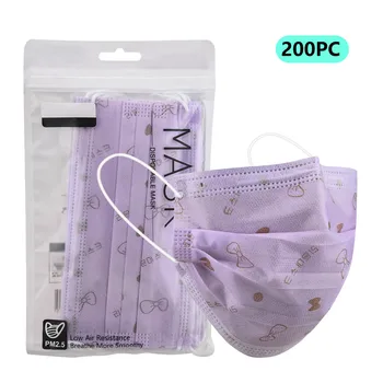 Adult Women Mask 200pc Disposable Mask Industrial 3 Layer Earring Mask Dustproof Mascarillas Anime Cartoon Print Mouth Face Mask 
Adult Women Mask 200pc Disposable Mask Industrial 3 Layer Earring Mask Dustproof Mascarillas Anime Cartoon Print Mouth Face Mask