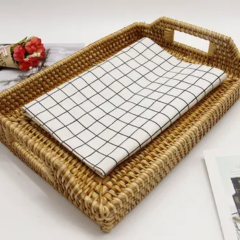 Hand-Woven Rattan Rectangular Serving Tray with Handles for Breakfast Drinks Snack for Coffee Table
Hand-Woven Rattan Rectangular Serving Tray with Handles for Breakfast Drinks Snack for Coffee Table