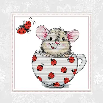 Mouse in the Cup Patterns DIY Printed Cross Stitch Canvas 11CT 14CT Embroidery Thread Home Decor Needlework Cross Stitch Kits
Mouse in the Cup Patterns DIY Printed Cross Stitch Canvas 11CT 14CT Embroidery Thread Home Decor Needlework Cross Stitch Kits