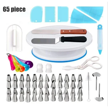 65pcs/set Squeeze Nozzles Set with Turntable Cake Maker Cake Decorating Tools Baking Kit Party Supplies
65pcs/set Squeeze Nozzles Set with Turntable Cake Maker Cake Decorating Tools Baking Kit Party Supplies
