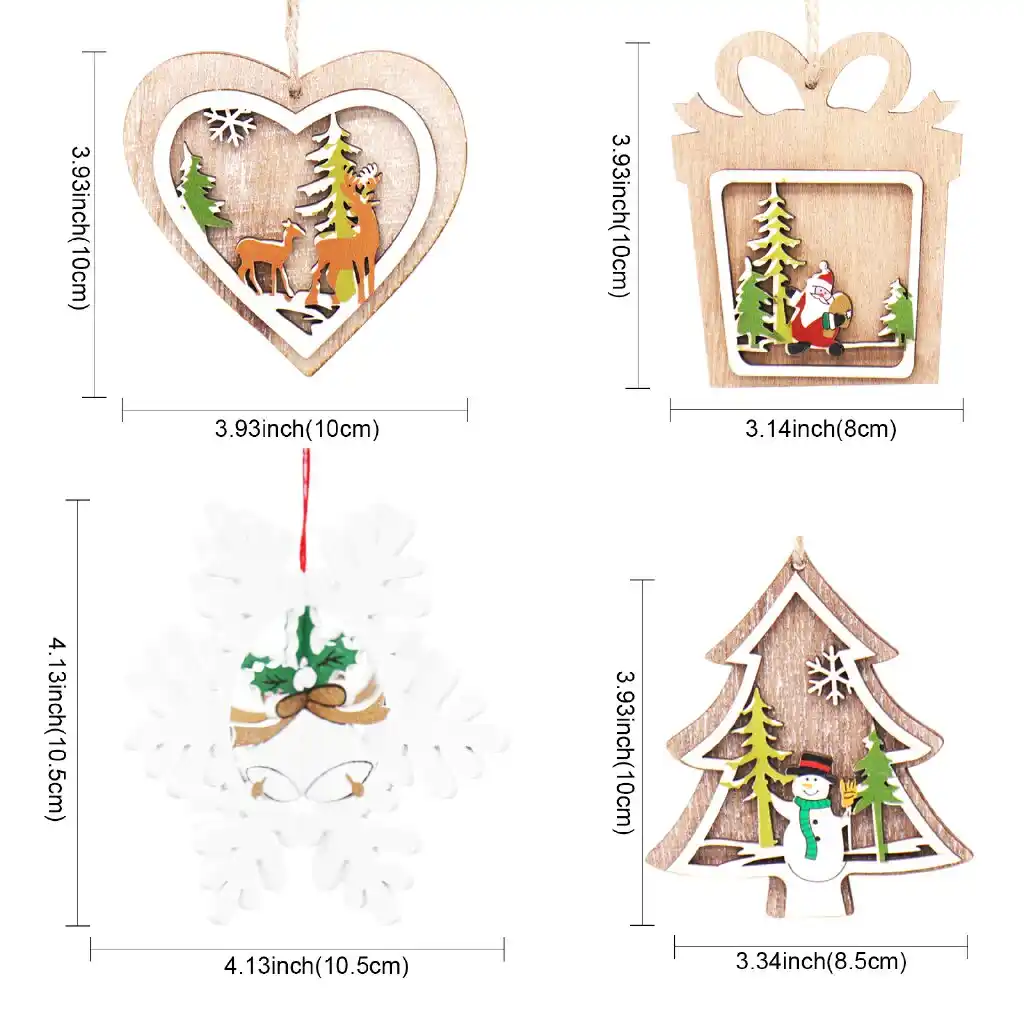 elk christmas wood hanging decorations for home kids gift