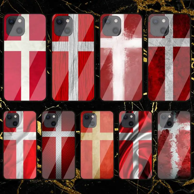 Чехол для телефона с датским флагом ZOROXU iPhone 12 Mini 11 Pro XS Max X XR 7 8 Plus стеклянный чехол |
