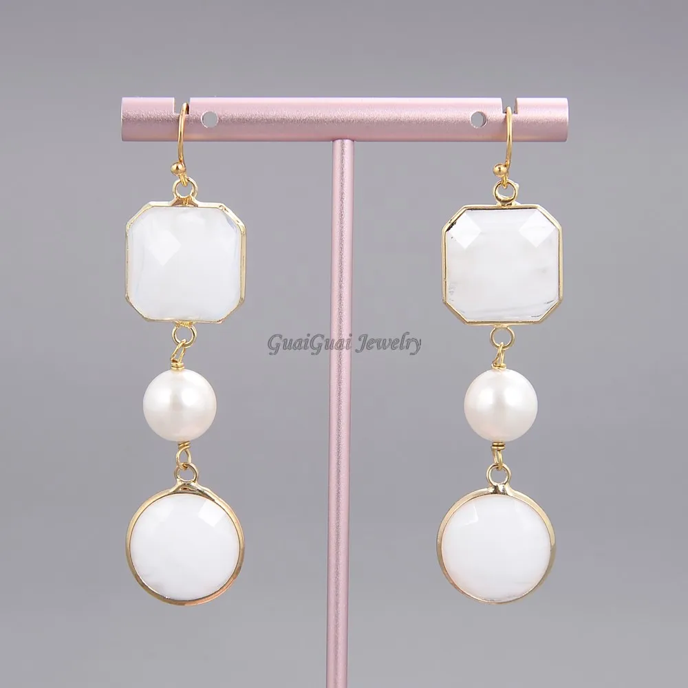 Серьги с белыми жемчужинами и кристаллами|crystal earrings|pearl crystalpearl shell earrings |