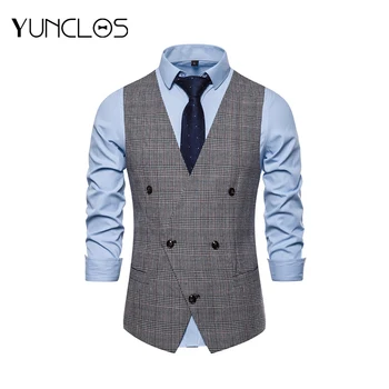 YUNCLOS Men's Double-breasted Plaid V-neck Casual Vest Business Casual Men Vest Fast Delivery Men Suit Vest Size M-2XL 
YUNCLOS Men's Double-breasted Plaid V-neck Casual Vest Business Casual Men Vest Fast Delivery Men Suit Vest Size M-2XL