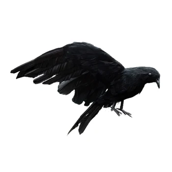Halloween prop feathers Crow bird large 25x40cm spreading wings Black Crow toy model toy,Performance prop
Halloween prop feathers Crow bird large 25x40cm spreading wings Black Crow toy model toy,Performance prop