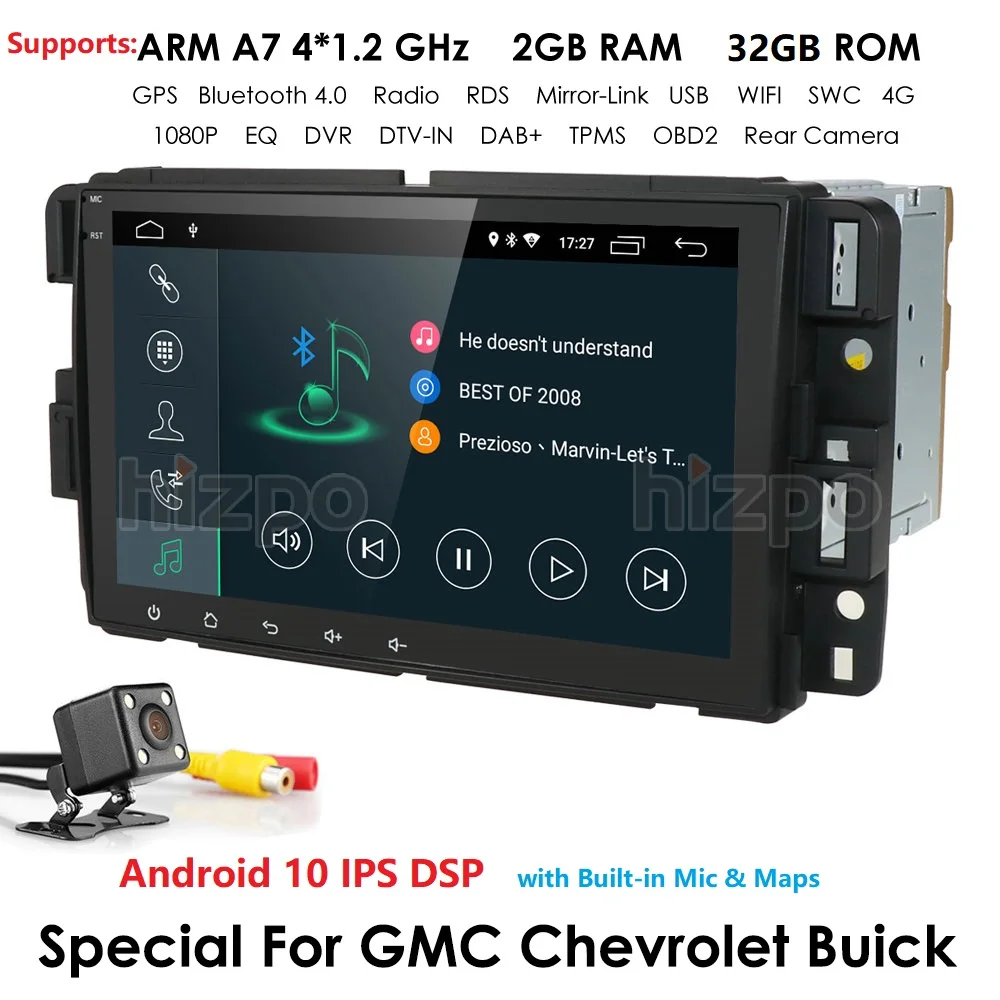 Android 10 0 автомобильный мультимедийный плеер для GMC Yukon Chevy Silverado Sierra gps nodvd Радио