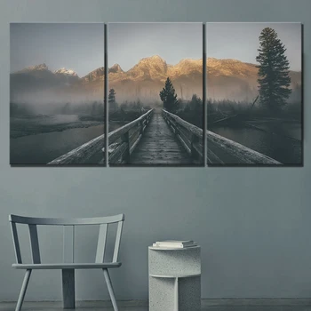 Home Decor Poster Pictures Prints Canvas 3 Piece Modular Wood Bridge River and Forest Scenery Living Decorative Painting Framed
Home Decor Poster Pictures Prints Canvas 3 Piece Modular Wood Bridge River and Forest Scenery Living Decorative Painting Framed