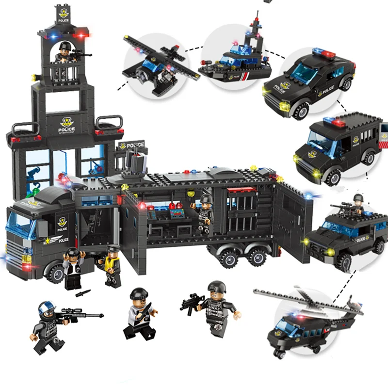 City Police Series 8 in 1/6 In 1 Vehicle Car Helicopter Police Staction Building Blocks DIY Bricks Legoed Toys
City Police Series 8 in 1/6 In 1 Vehicle Car Helicopter Police Staction Building Blocks DIY Bricks Legoed Toys