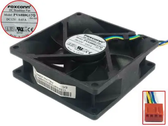 Foxconn PVA080G12QP01-AD DC 12V 0.65A 4-проводной 80x80x25 мм вентилятор охлаждения сервера
Foxconn PVA080G12QP01-AD DC 12V 0.65A 4-проводной 80x80x25 мм вентилятор охлаждения сервера