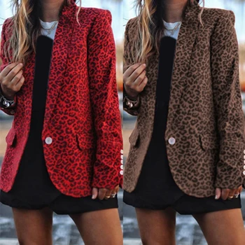 Women Leopard Print Blazer Fashion Red One Button Suit Blazers Female Summer Spring Long Sleeve Stand Collar Outwear Blazers
Women Leopard Print Blazer Fashion Red One Button Suit Blazers Female Summer Spring Long Sleeve Stand Collar Outwear Blazers