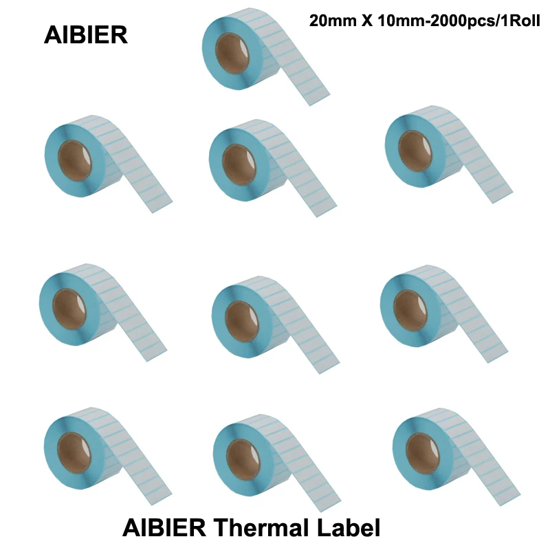 AIBIER 10 рулонов Термоэтикеток стикер штрих-кода 40 мм сердечник 20 стандартная