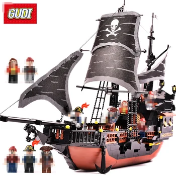 GUDI 652pcs Pirates Caribbean Black Pearl Ghost Ship large Models Building Blocks educational Birthday Gift for kids Brinquedos
GUDI 652pcs Pirates Caribbean Black Pearl Ghost Ship large Models Building Blocks educational Birthday Gift for kids Brinquedos