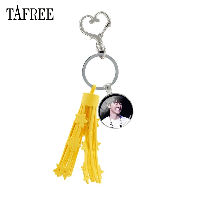 TAFREE Korean Handsome Boys IKON leather tassels Key Chain 2019 summer new trendy Glass Cabochon Dome for girls birthday IK01
TAFREE Korean Handsome Boys IKON leather tassels Key Chain 2019 summer new trendy Glass Cabochon Dome for girls birthday IK01