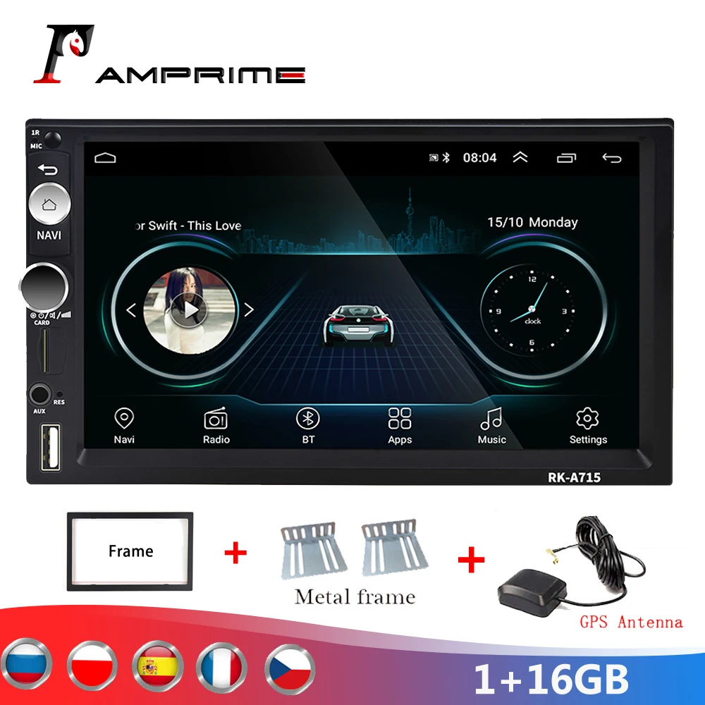 AMPrime Android автомобильное радио 2 din 7 "автомобильный мультимедийный плеер Авто
