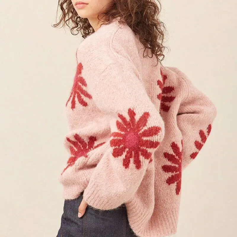 Fashion Designer Pullover 2019 Autumn Winter Thickening Warm Sweater Women Elegant Floral Jacquard Jersey Loose Knit Jumper Tops
Fashion Designer Pullover 2019 Autumn Winter Thickening Warm Sweater Women Elegant Floral Jacquard Jersey Loose Knit Jumper Tops