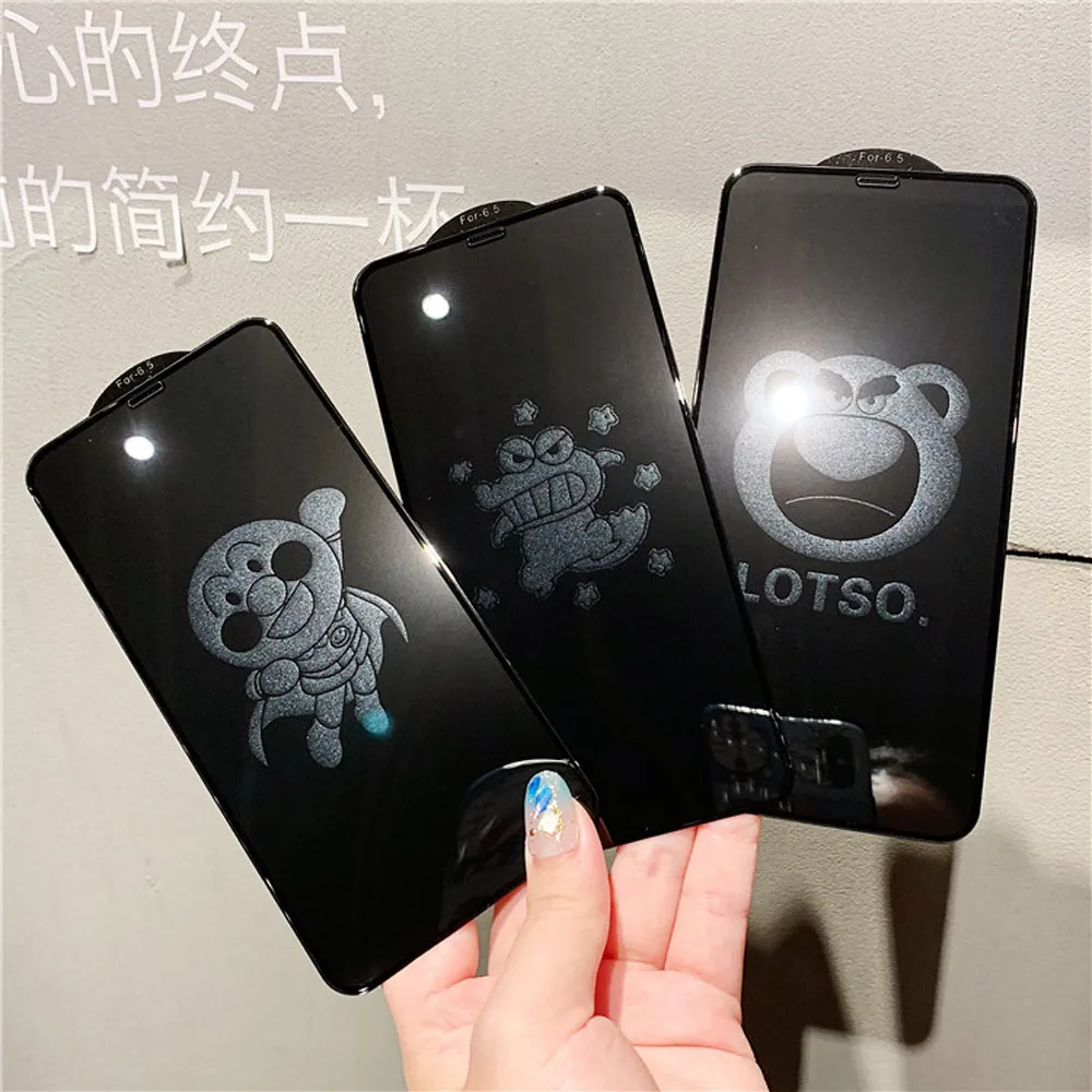 

FAYANG Full Tempered Film For Iphone xs max xr x Cartoon Patterned Tempered Glass Protective Screen For IPHONE xsmax x