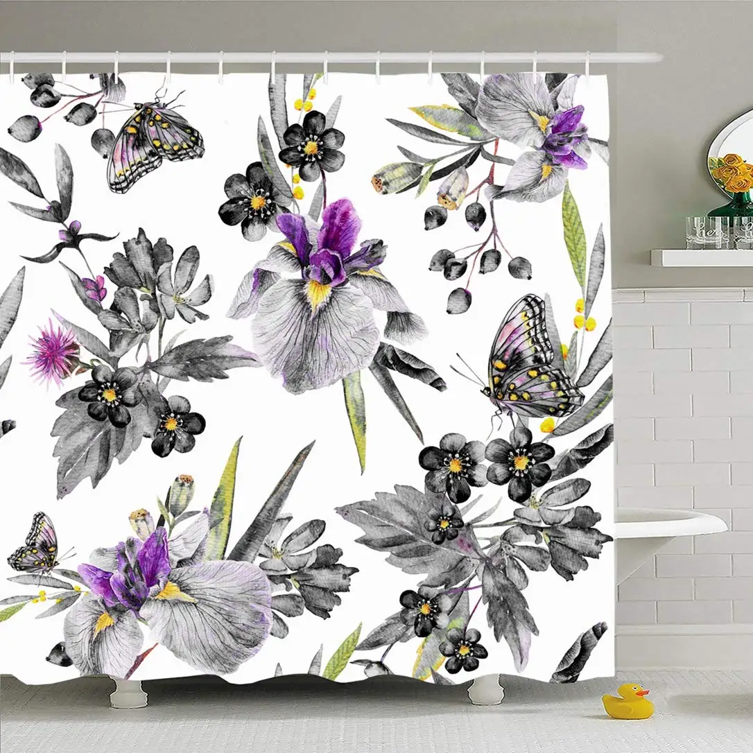 Shower Curtain Set with Hooks 72x72 Vintage Used Other Leaf Pattern Watercolor Iris Plants Drawing Leaves Be Butterfly Nature
Shower Curtain Set with Hooks 72x72 Vintage Used Other Leaf Pattern Watercolor Iris Plants Drawing Leaves Be Butterfly Nature