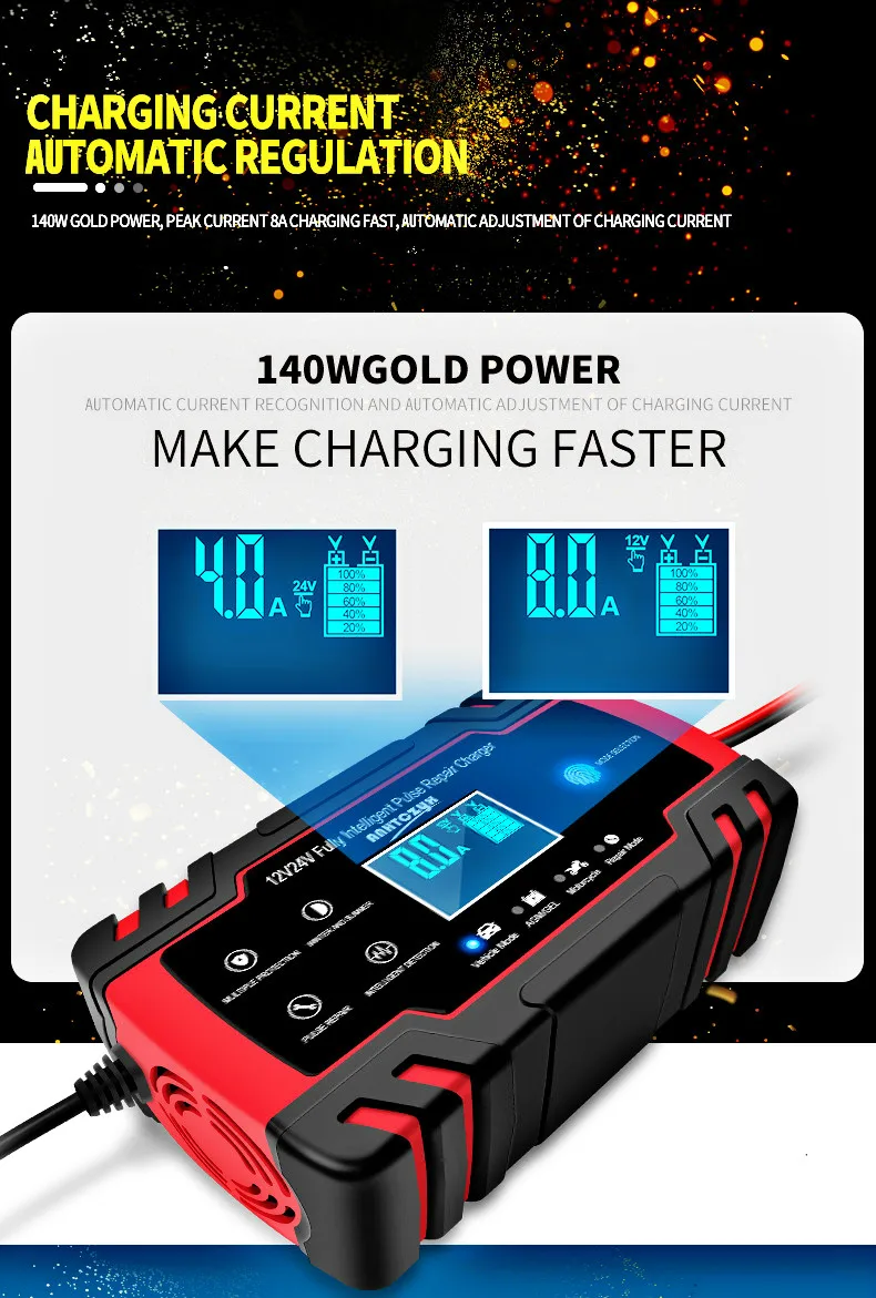 Charger showing 12V and 24V modes
