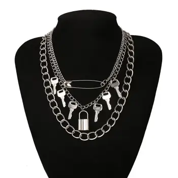 2020 Exaggerated Hip Hop Big Chunky Lock Key Pendant Necklace Steampunk Women Gothic Punk Cuban Paper Clip Chain Men Jewelry
2020 Exaggerated Hip Hop Big Chunky Lock Key Pendant Necklace Steampunk Women Gothic Punk Cuban Paper Clip Chain Men Jewelry