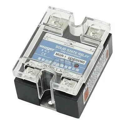 DC-DC 3-32V 24-220V 60A Rectangle Clear Cover Single Phase Solid State Relay
DC-DC 3-32V 24-220V 60A Rectangle Clear Cover Single Phase Solid State Relay