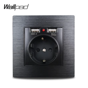 Wallpad S7 Black Aluminum Panel EU Wall Socket with 2.1A 2 x USB Charging Ports, Single Power Outlet Plate
Wallpad S7 Black Aluminum Panel EU Wall Socket with 2.1A 2 x USB Charging Ports, Single Power Outlet Plate