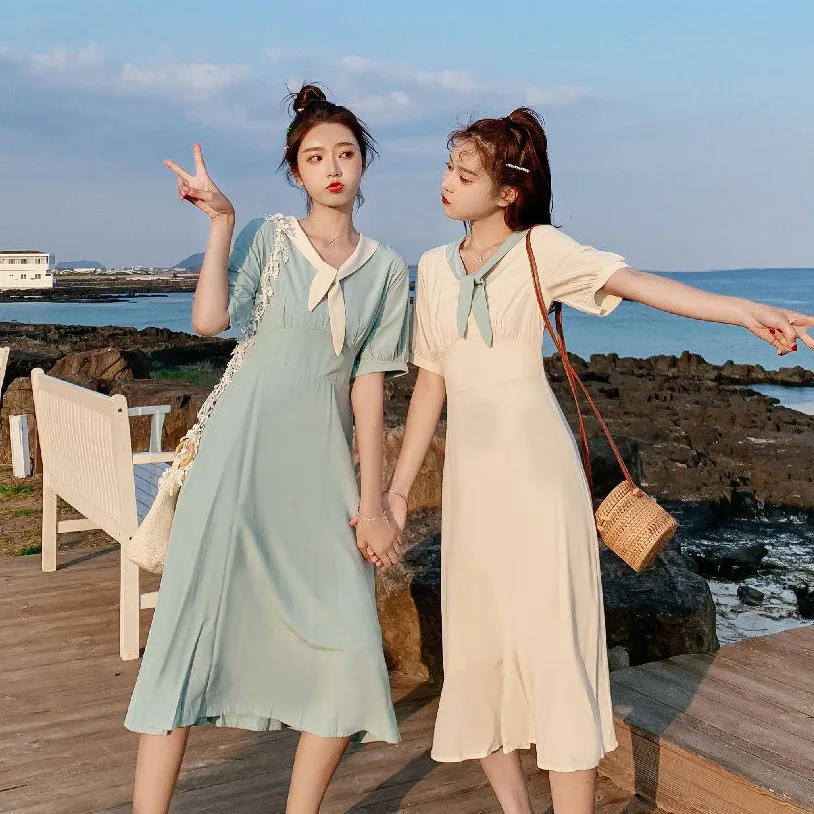 Photo Shoot Main Push INS Vigorous GIRL'S First Love Beige Color Contrast Waist Hugging V-neck Tie Knot Western Style by Age Bes
Photo Shoot Main Push INS Vigorous GIRL'S First Love Beige Color Contrast Waist Hugging V-neck Tie Knot Western Style by Age Bes