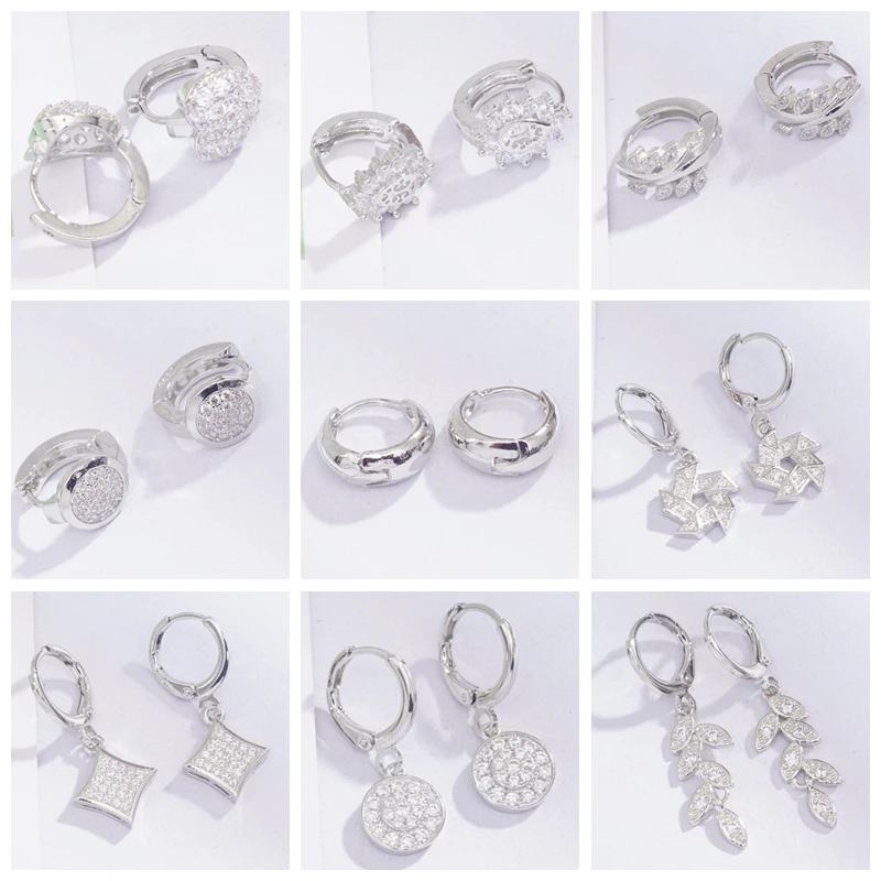 9 Different Style Geometric Earrings Silver Color Cubic Zirconia Crystal Hoop Earrings for Women 2019 New Fashoin Jewelry
9 Different Style Geometric Earrings Silver Color Cubic Zirconia Crystal Hoop Earrings for Women 2019 New Fashoin Jewelry