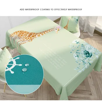 rectangular Table cloth cotton and linen giraffe printed Waterproof green Tablecolth Cover Mat for table home and kitchen dining 
rectangular Table cloth cotton and linen giraffe printed Waterproof green Tablecolth Cover Mat for table home and kitchen dining