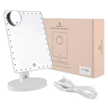 35 LED Light Touch Screen Makeup Mirror 3X Magnifying Glass Compact Vanity Mirror 360 Degrees Rotation Cosmetics Mirrors
35 LED Light Touch Screen Makeup Mirror 3X Magnifying Glass Compact Vanity Mirror 360 Degrees Rotation Cosmetics Mirrors
