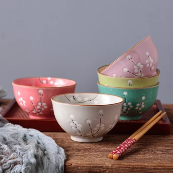 Panbado 5-Piece 5-Colors 270ML Porcelain Flower Pattern Japanese Style Rice Bowls Set Mixing/Salad/Noodle/Ramen Bowl Set
Panbado 5-Piece 5-Colors 270ML Porcelain Flower Pattern Japanese Style Rice Bowls Set Mixing/Salad/Noodle/Ramen Bowl Set