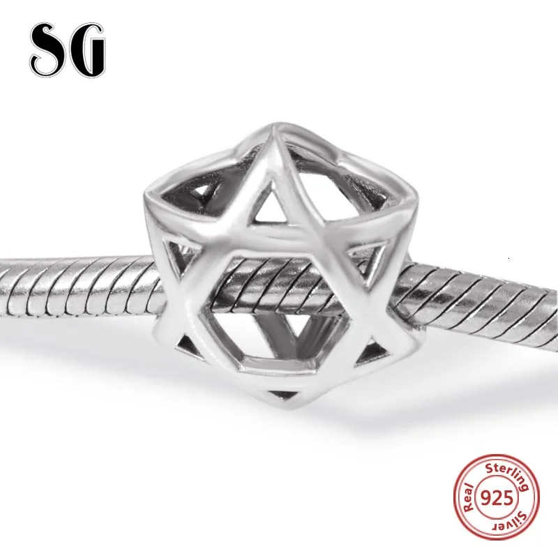 

925 sterling silver Star of David beads Israel's hollow Charms Fit Pandora Bracelet for Women Fashion DIY Jewelry Accessories