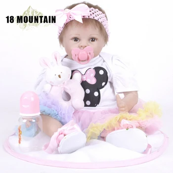 Rabbit Bow Mouse Pattern Reborn Doll 22 Inch Realistic Silicone Real Touch Newborn Babies Toy With Clothes Kids Birthday Gift 
Rabbit Bow Mouse Pattern Reborn Doll 22 Inch Realistic Silicone Real Touch Newborn Babies Toy With Clothes Kids Birthday Gift
