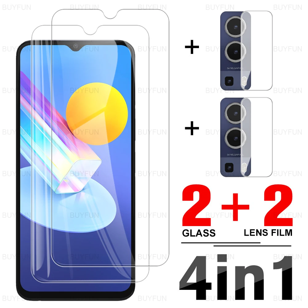 Фото 4in1 Tempered Glass For Vivo Y72 Y52 5G Camera Lens Protective Film Y 31 51 20 20i 1S 11 2019 Screen Protector | Мобильные телефоны