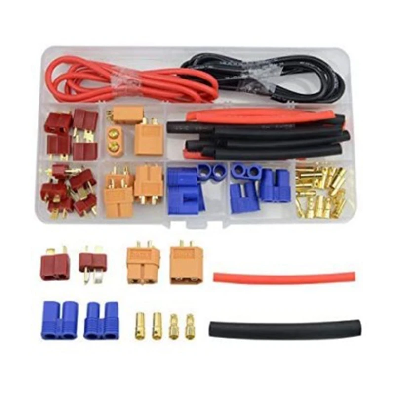 T Plug EC3 XT60 Male Female Adapter Connector with 14AWG Silicone Wire/Heat Shrink Tubes for RC FPV Drone Lipo Battery
T Plug EC3 XT60 Male Female Adapter Connector with 14AWG Silicone Wire/Heat Shrink Tubes for RC FPV Drone Lipo Battery